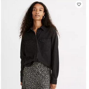 Denim Oversize Ex-Boyfriend Shirt in Lunar Wash - Size M